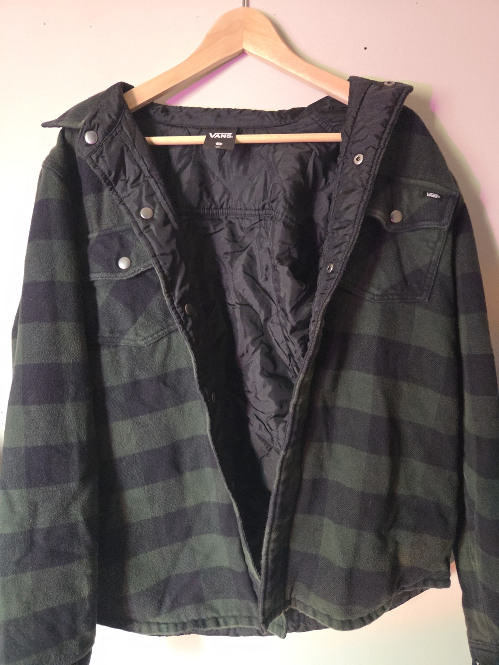 Vans Green & Black Plaid Hooded Field Jacket